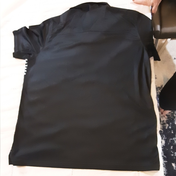 EUC Black Oakley Polo Shirt with White Stripes Men's XL Golf Shirt - Picture 3 of 6